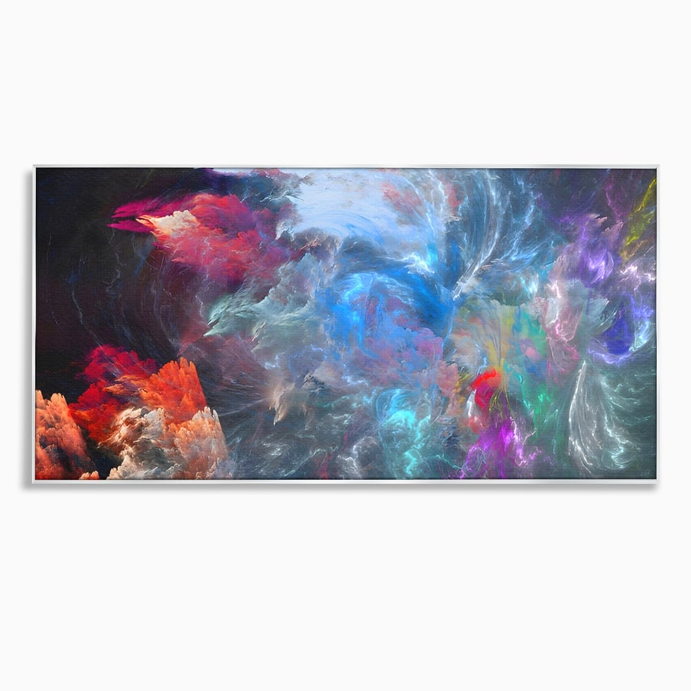 Tablou canvas cu tablou canvas cu explozie cosmica, in rama de aluminiu argintiu